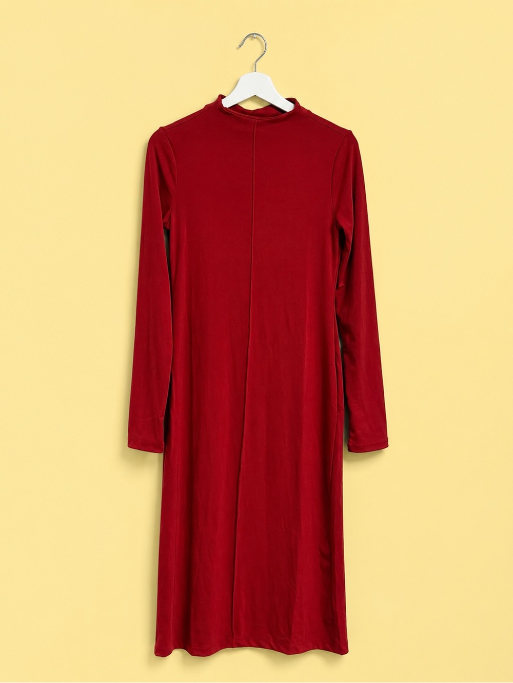 Banana Republic Long Sleeve Wine-Red Midi Dress